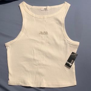 White “New York” Cropped Tank